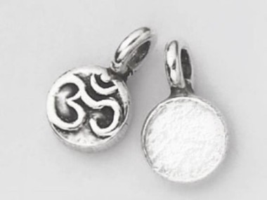 Karen Hill Tribe Silver Ohm Printed Circle Disc Charms 6x2mm.