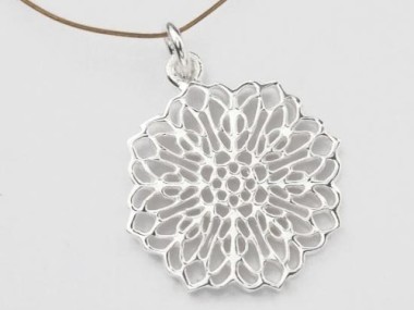 925 Sterling Silver Filigree Disc Charm 18.5mm..