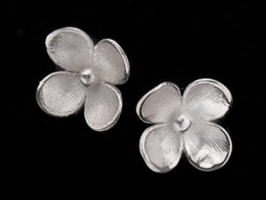 925 Sterling Silver Flower Stud Earrings 11mm.