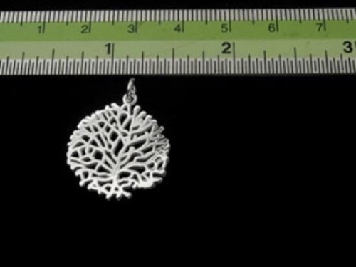 1 of 925 Sterling Silver Coral Pendant 20mm.Polish Finished