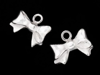 925 Sterling Silver Bow Charms 7x12 mm.