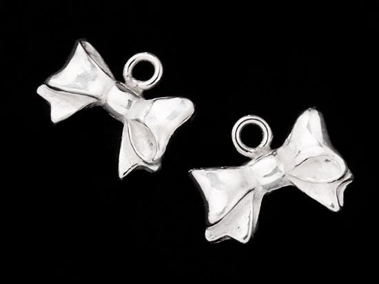 2 of 925 Sterling Silver Bow Charms 7x12 mm.