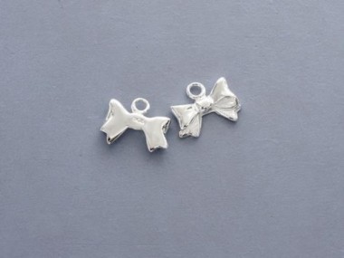 925 Sterling Silver Bow Charms 7x12 mm.