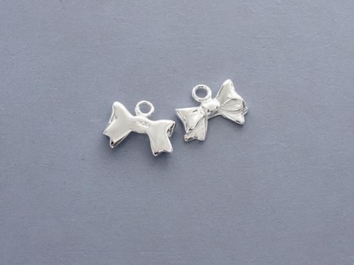 2 of 925 Sterling Silver Bow Charms 7x12 mm.