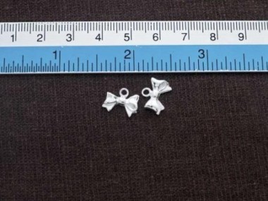 925 Sterling Silver Bow Charms 7x12 mm.