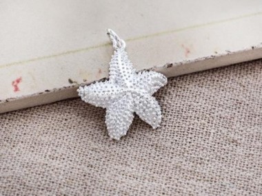 925 Sterling Silver Starfish Pendant 22mm.