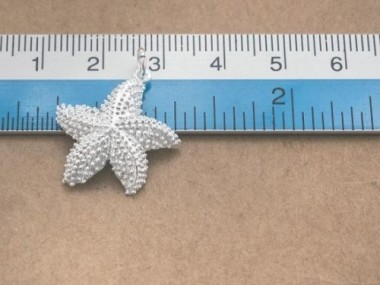 925 Sterling Silver Starfish Pendant 22mm.