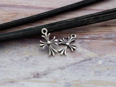 925 Sterling Silver Oxidized Cross Charms 10x12 mm.