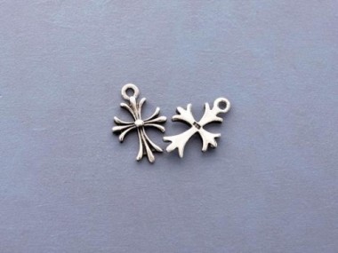 925 Sterling Silver Oxidized Cross Charms 10x12 mm.