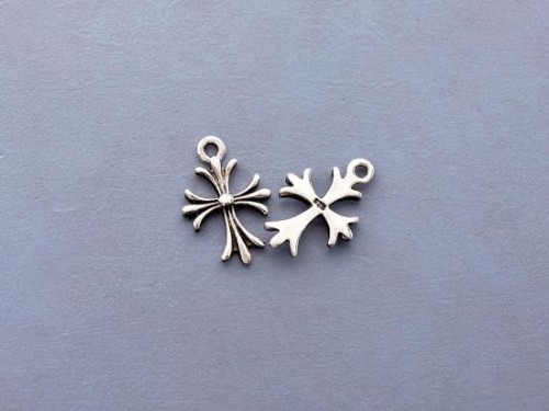 2 of 925 Sterling Silver Oxidized Cross Charms 10x12 mm.