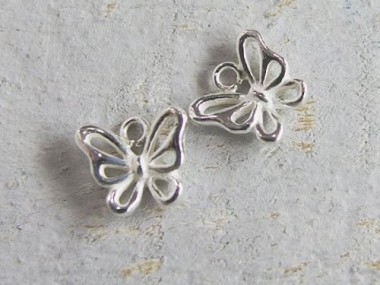 925 Sterling Silver Small Butterfly Charms 6.5x8 mm.