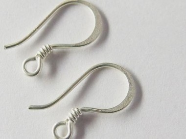 Karen Hill Tribe Silver Ear Wires 8x17 mm.