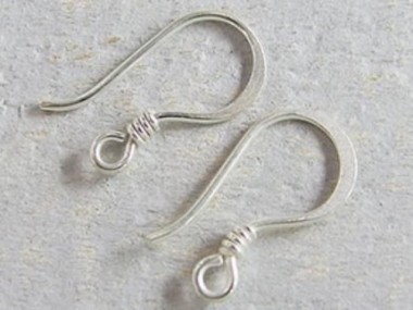 Karen Hill Tribe Silver Ear Wires 8x17 mm.