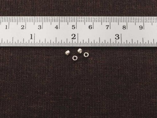 90 of Karen Hill Tribe Silver Little Ring Beads 3x1.5 mm. 5.5 "