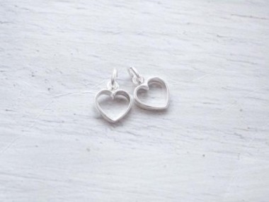 925 Sterling Silver Heart Charms 9mm.