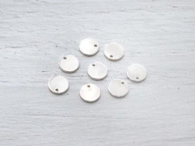 925 Sterling Silver Round Tag Charms 7mm