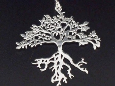 925 Sterling Silver Tree of Life Pendant 36x38 mm.P