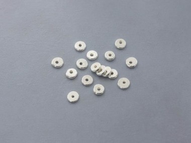 Karen Hill Tribe Silver Disc Spacer Beads 4.8x1.2mm.