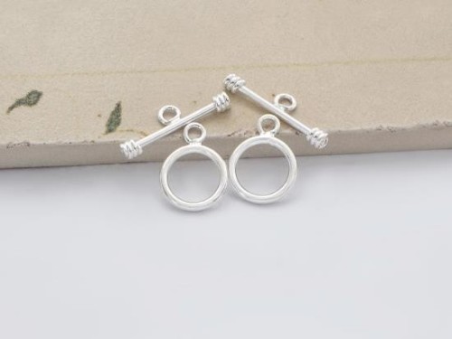 6 of 925 Sterling Silver Toggles 9 mm.