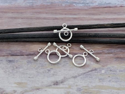 6 of 925 Sterling Silver Toggles 9 mm.