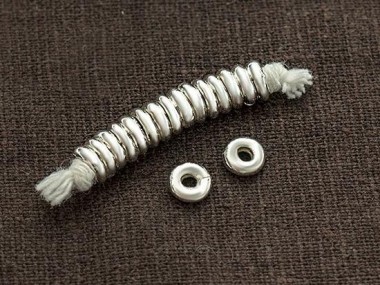 Karen Hill Tribe Silver Plain Disc Beads 6x1.7 mm.