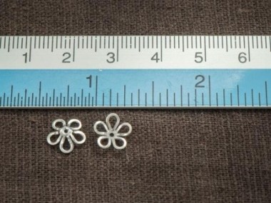 925 Sterling Silver Flower Bead Caps 8 mm.