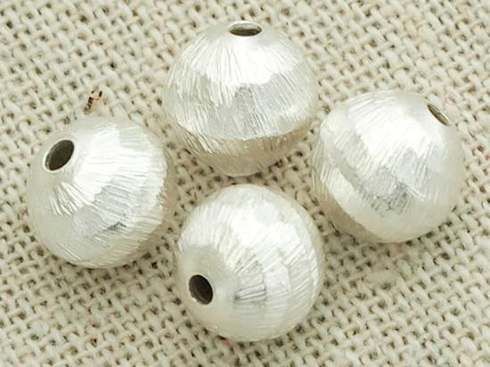 4 of Karen Hill Tribe Silver Brushed Round Beads 8mm.