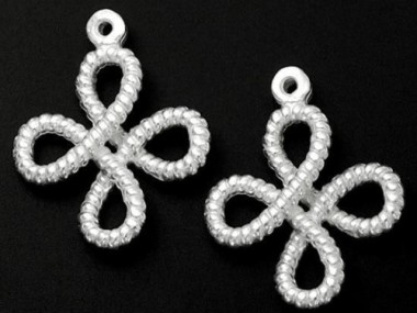 2 of 925 Sterling Silver Celtic Wish Charms 15 mm.