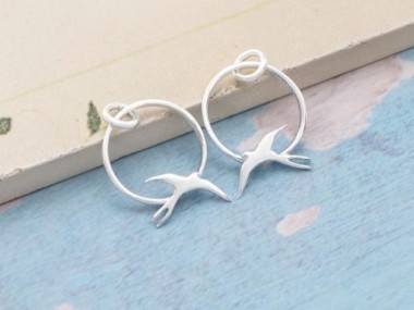 925 Sterling Silver Bird Charms 13.5mm.