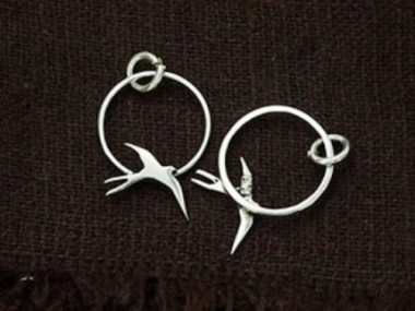 925 Sterling Silver Bird Charms 13.5mm.