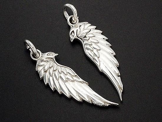 2 of 925 Sterling Silver Angel Wing Charms 6.5x20mm. Polish Finished