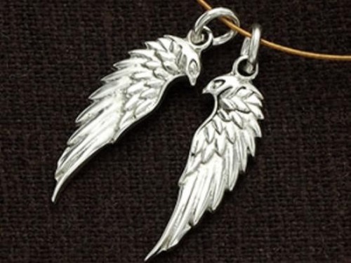 2 of 925 Sterling Silver Angel Wing Charms 6.5x20mm. Polish Finished