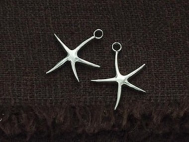 925 Sterling Silver Starfish Charms 13.5mm.