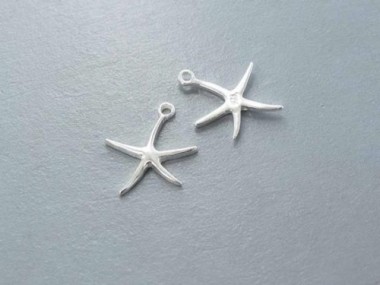 925 Sterling Silver Starfish Charms 13.5mm.