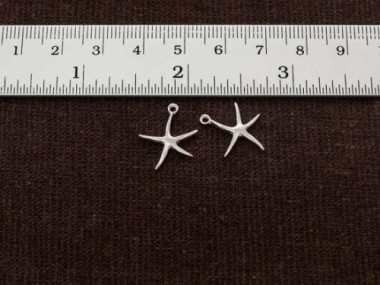 925 Sterling Silver Starfish Charms 13.5mm.