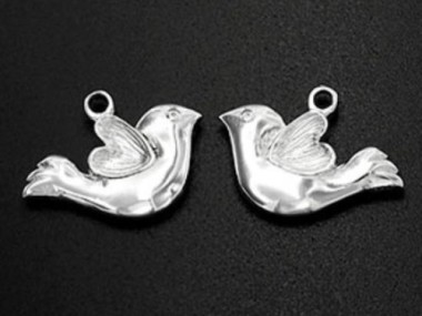 925 Sterling Silver Bird Charms 10x16.5mm.