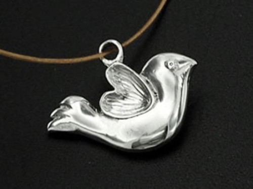 2 of 925 Sterling Silver Bird Charms 10x16.5mm. Polish Finished