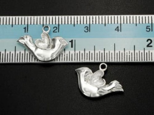 2 of 925 Sterling Silver Bird Charms 10x16.5mm. Polish Finished