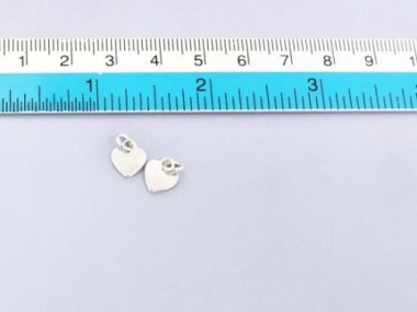 925 Sterling Silver Heart Charms 7.5x8 mm.