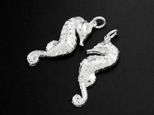 2 of 925 Sterling Silver Seahorse Pendants 11x25mm.