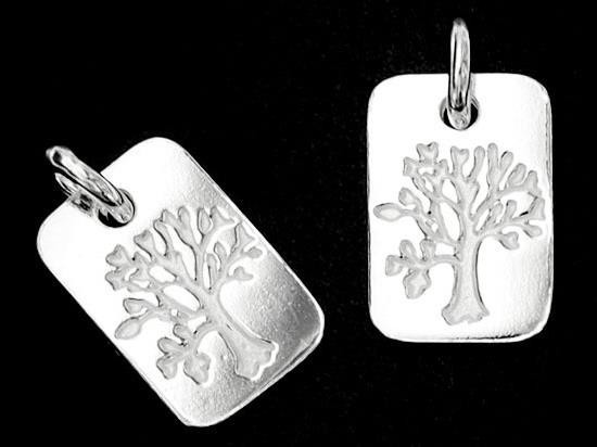 2 of 925 Sterling Silver Tree of Life Charms 8x11 mm. Polish Finished