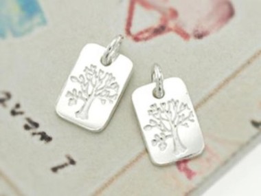 925 Sterling Silver Tree of Life Charms 8x11 mm.