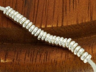 Karen Hill Tribe Silver Plain Disc Beads 4x1.4 mm.