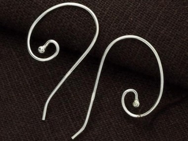 5 pairs of 925 Sterling Silver Ear Wires 14x28 mm.