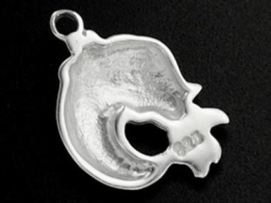 925 Sterling Silver Fish Pendant 11.5x15mm.