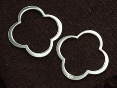 925 Sterling Silver Clover Links, Connectors 20mm.