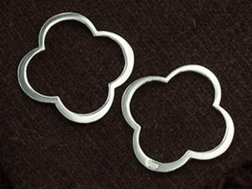 4 of 925 Sterling Silver Clover Links, Connectors 20mm.