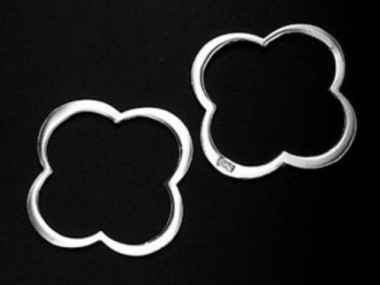 925 Sterling Silver Clover Links, Connectors 20mm.