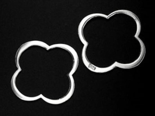 4 of 925 Sterling Silver Clover Links, Connectors 20mm.