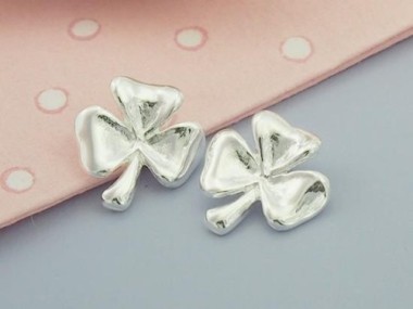 925 Sterling Silver Leaf Clover Charms 11 mm.